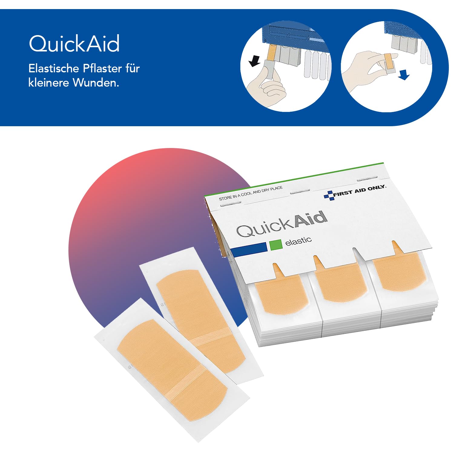 First Aid Only QuickSafe Basic Erste-Hilfe-Station | Notfallstation mit Grundausstattung für Augen- und Schnittverletzungen | hygienisch, staubgeschützt, einfach zu befüllen | P-44026 00