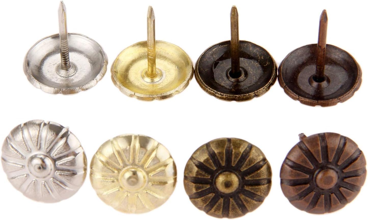 Punaises de Rembourrage, 20 pièces Antique Fleur Tapisserie d'ameublement Clou boîte à Bijoux canapé Meubles décoratifs Clous punaises Goujon Punaise Clou de Porte(Red Copper)