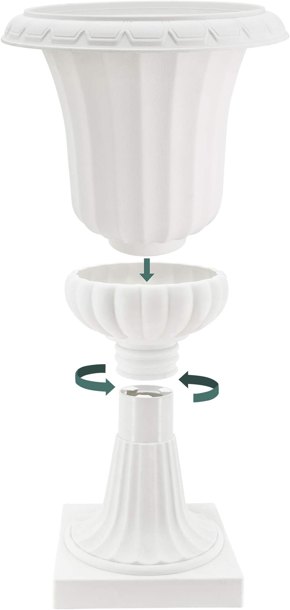 Arcadia Garden Products PL50BK-2 Deluxe Plastic Urn(Pack of 2), Black, 10"x17"