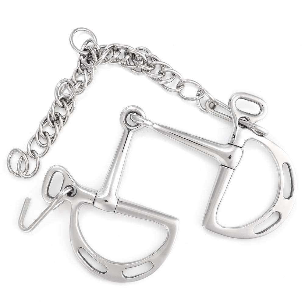 Nikou Masticador de Caballos - Acero Inoxidable a Prueba de Herrumbre Broca de kimberwicke Boca articulada sólida Rodillo de Boca de masticación de Caballo no tóxico(125MM)