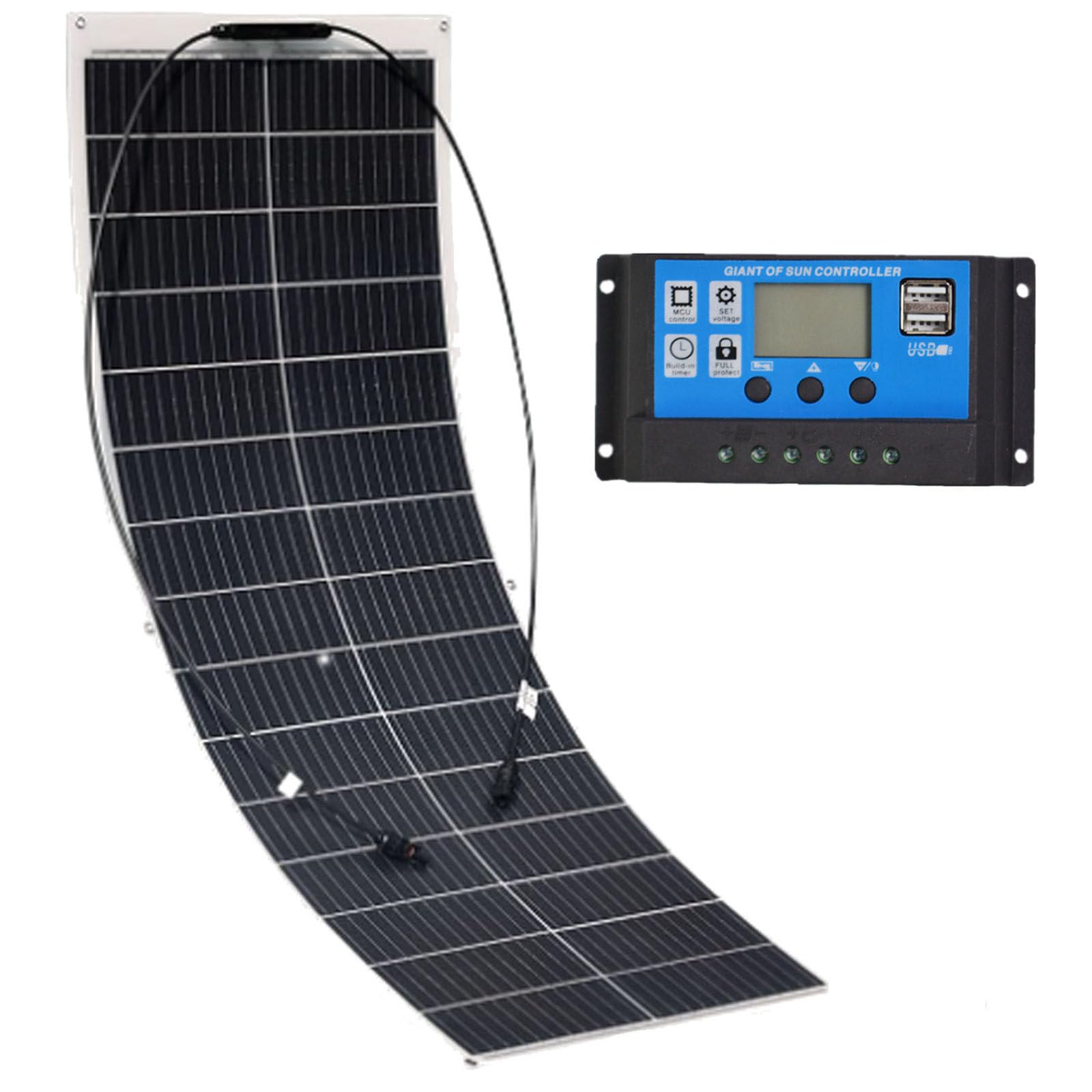 Pannello solare flessibile 18 V monocristallino silicio pieghevole semi-flessibile caricatore solare per off-grid barca cabina furgone auto superfici irregolari