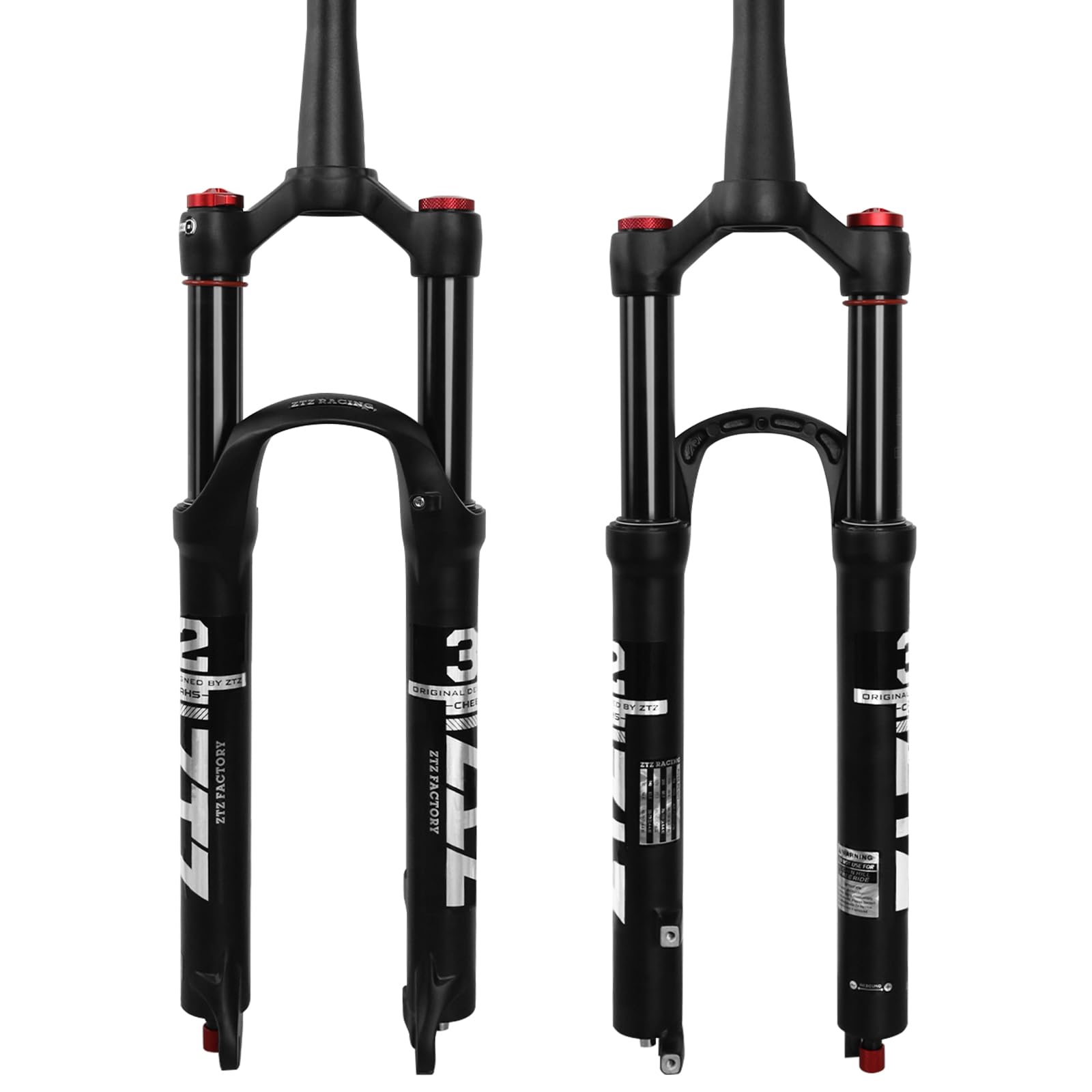 Forcella di sospensione pneumatica MTB da 26/27,5/29", tubo conico da 1 1/8 a 1,5", regolazione del rimbalzo, corsa di 120 mm, QR 9 mm x 100 mm, blocco manuale, forcella anteriore ultraleggera per