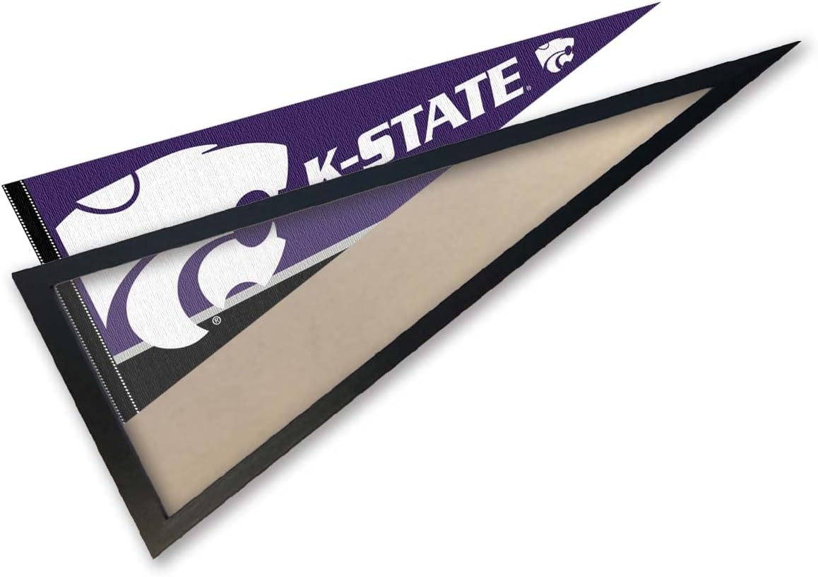 College Flags & Banners Co. Kansas State Wildcats University and Wood Pennant Frame