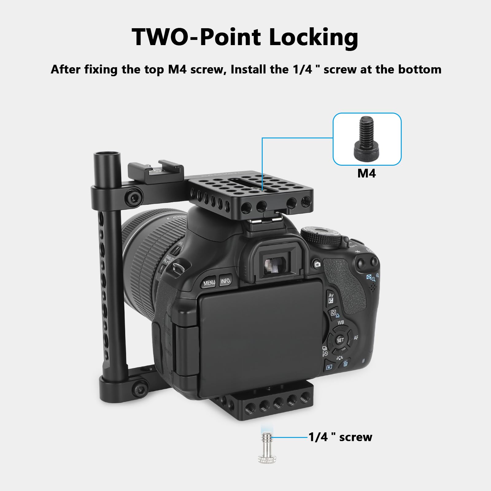 CAMVATE DSLR Camera Cage Top Handle Wood Grip Compatible for Sony Panasonnic - 1175