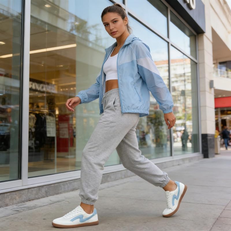 Etebella Sneakers for Women Retro Casual Sneakers Fashion Lightweight Walking Shoes with Removable Insole Non-Slip Spring Training Shoes Lace-Up Trendy Tennis Footwear