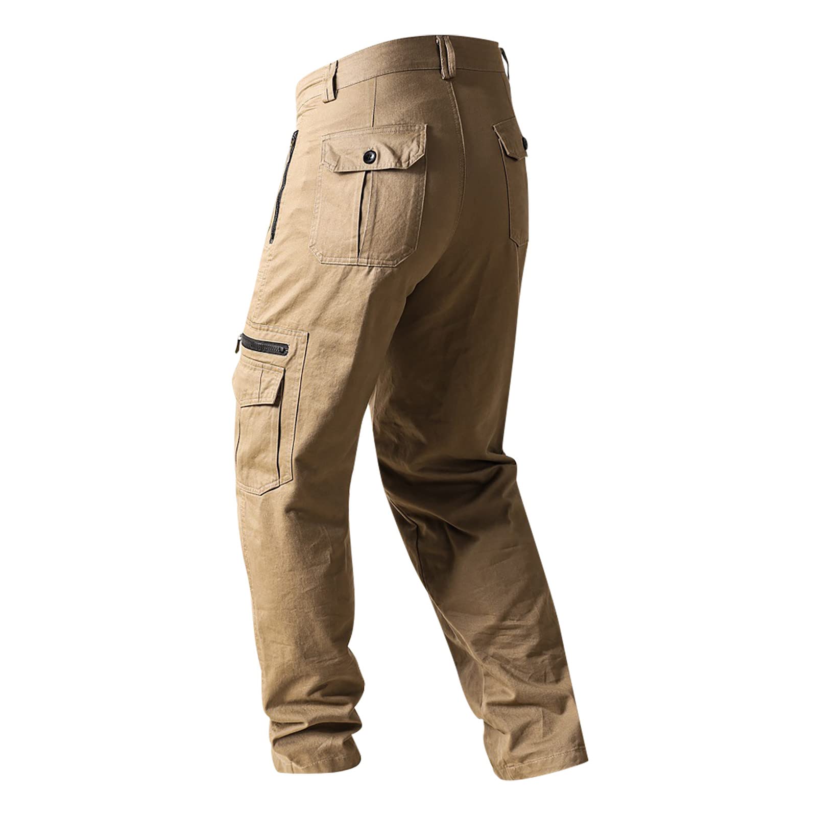 Pantalon de travail cargo tactique pour homme avec poches zippées - Grande taille - Mélange de coton durable - Pantalon multi-poches pour l'extérieur, la randonnée, le camping