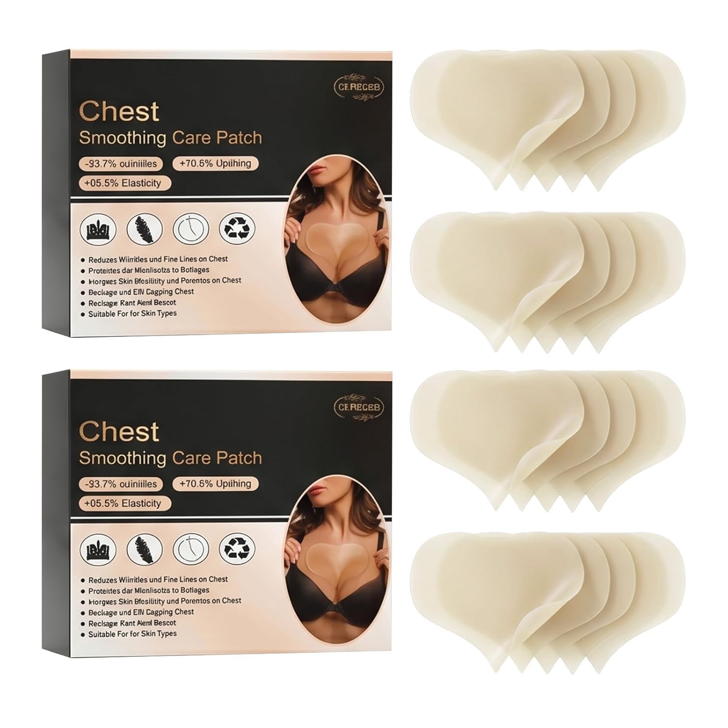 20 Stück Dekoltee Pads Antifalten, Brustpads Dekoltee Pad, Decollete Pads Antifalten Bekämpfung von Brustfalten