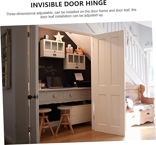 Miniatura 8 de Angoily Armario Blush Puerta Bisagra Oculta Puerta Invisible Bisagras de cocina Bisagras de metal variable Bisagra oculta Gabinete Ajustable Hogar