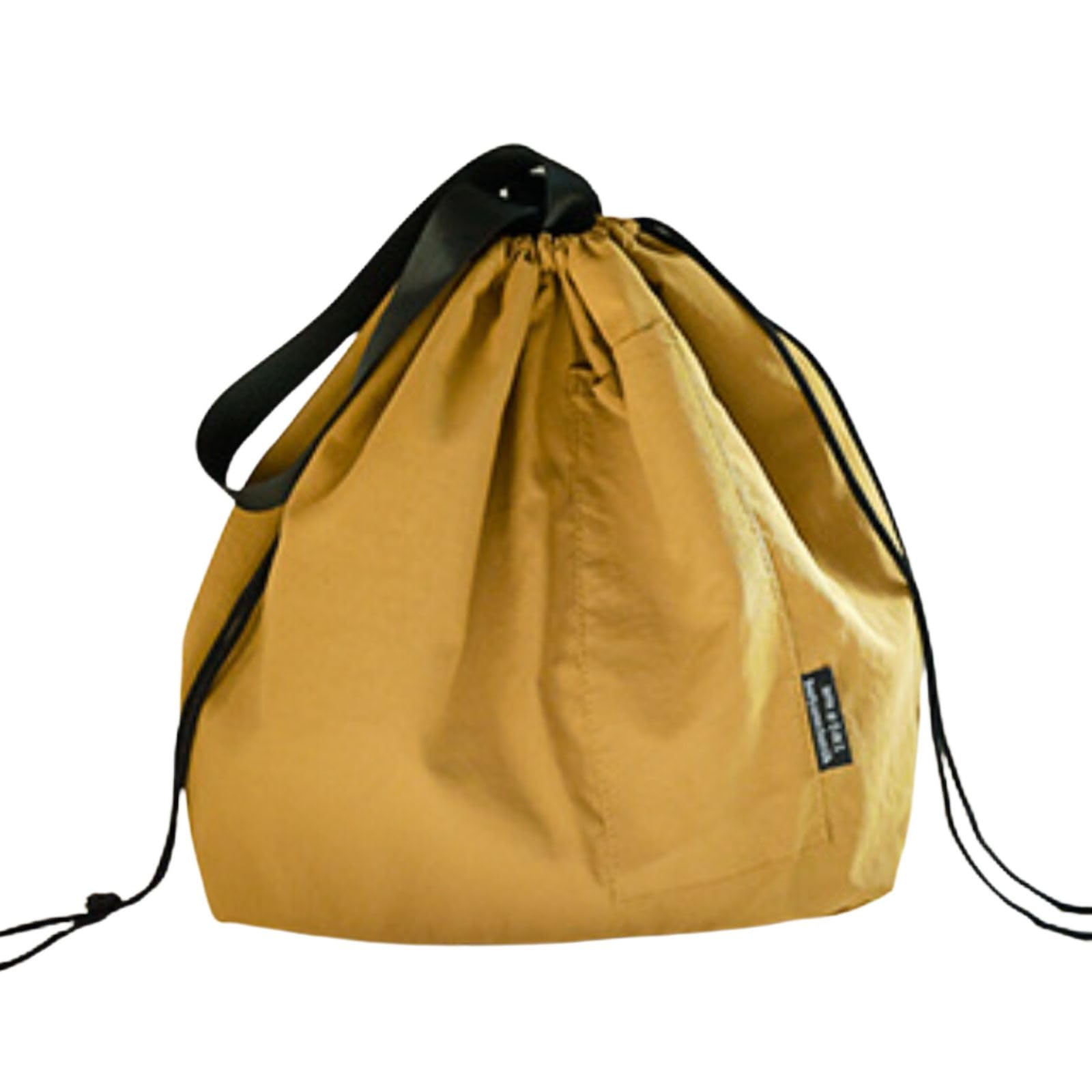 XINGNIAO Canvas Drawstring Lunch Bag Insulated Lunch Tote Japanese Style Bento Tote Bag Reusable Lunch Bag with Handle and Drawstring