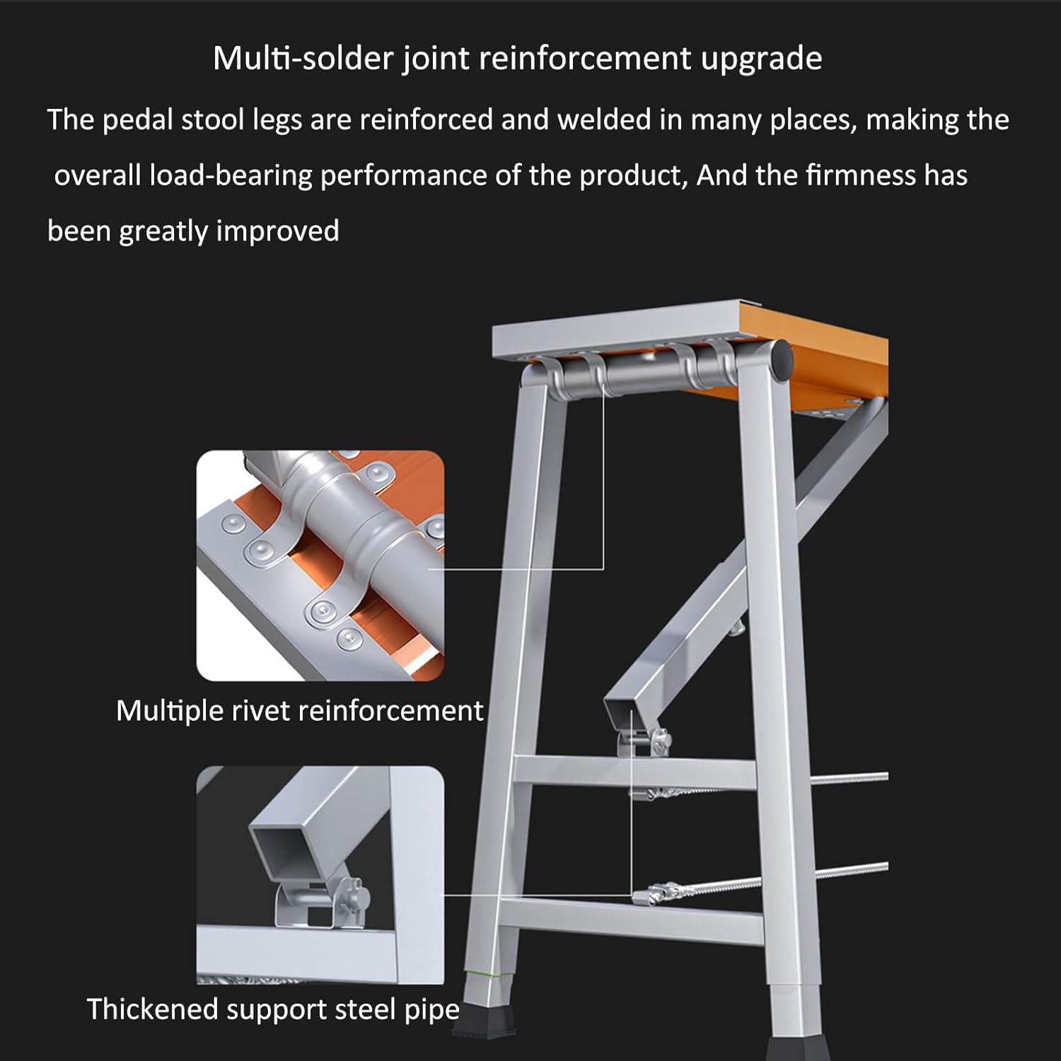 Portable Scaffolding Equipment,Adjustable Height Step Ladders Folding Work Platform Aluminum Scaffolding Tower Stool Bench,Anti-Slip Heavy Duty Ladder Decoration,for Rv Cleaning/Hi