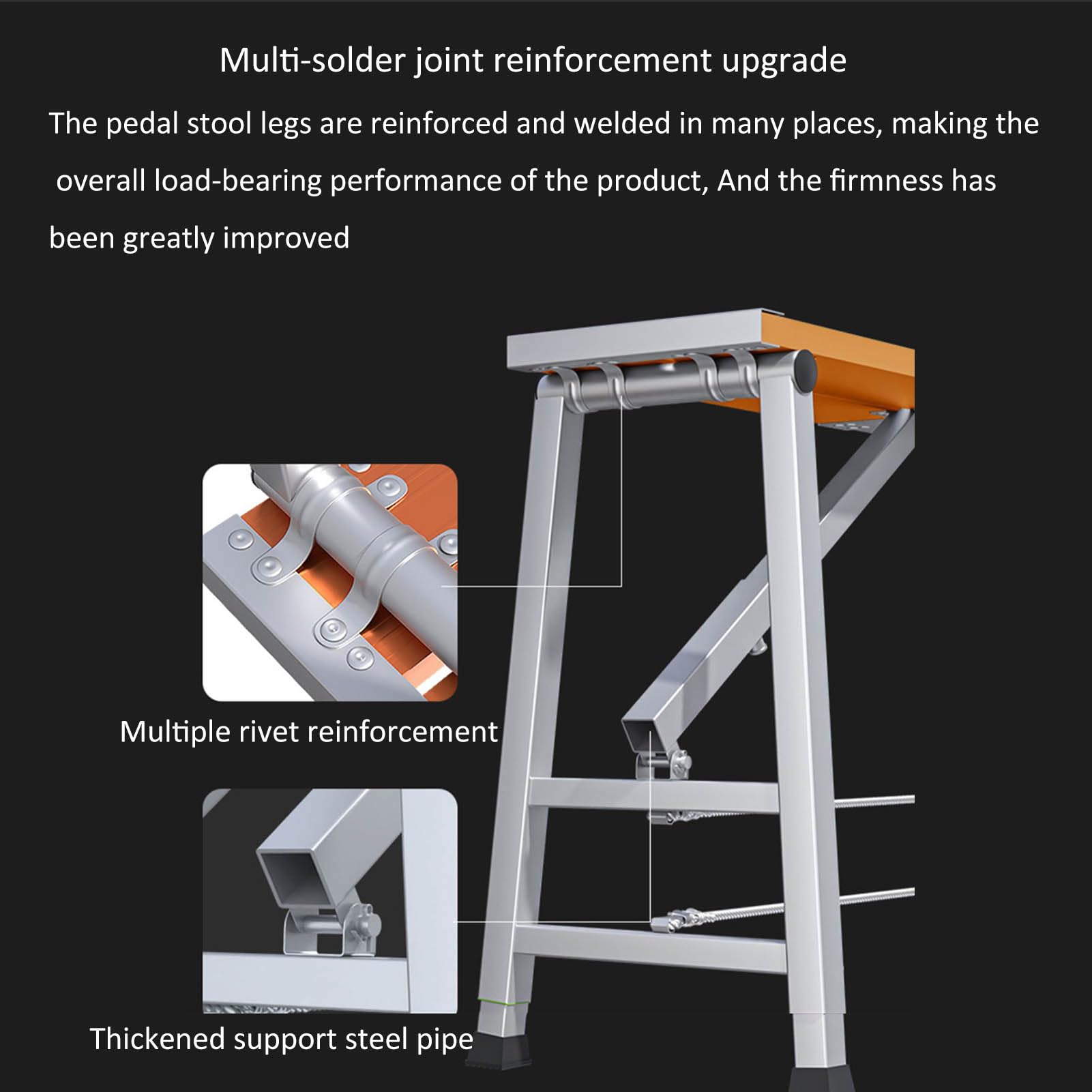 Piattaforma di lavoro pieghevole in alluminio regolabile scaletta portatile ponteggi torre con design antiscivolo per pulizia e decorazione domestica altezza regolabile
