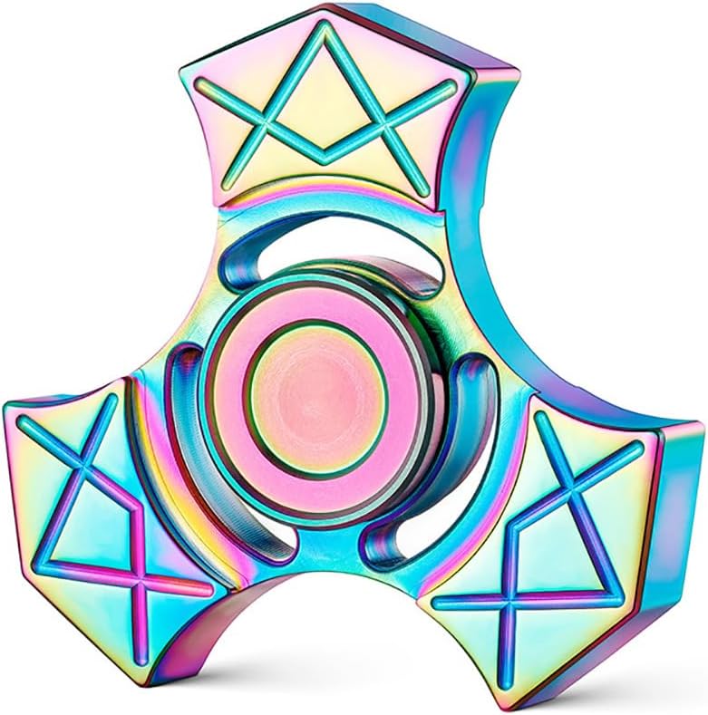 Anti-Anxiety Fidget Spinner, Battle-Axe Handheld Hand Toys, Metal Finger Spinning for Adults & Kids, Stress Relief Spinner Relieving Boredom ADHD Autism (Colorful)