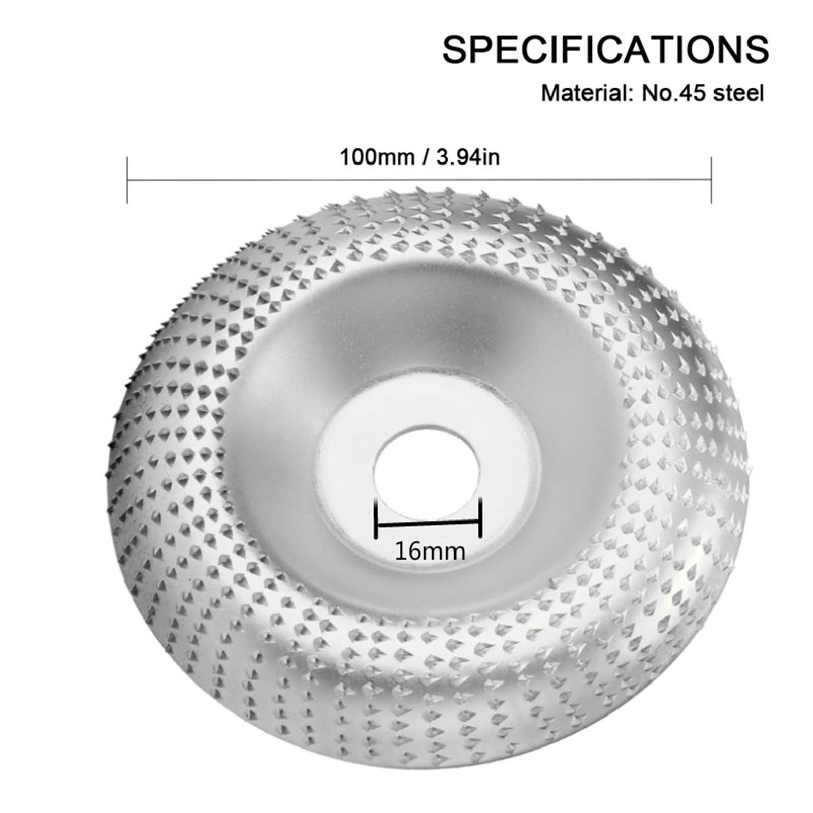 Disco de molinillo de ángulo rápido y efectivo Molinillo de ángulo Ruedas, ángulo de madera Rueda de molienda Lijado Talla Herramienta rotatoria Disco abrasivo 16mm Forma de perforación para molinillo