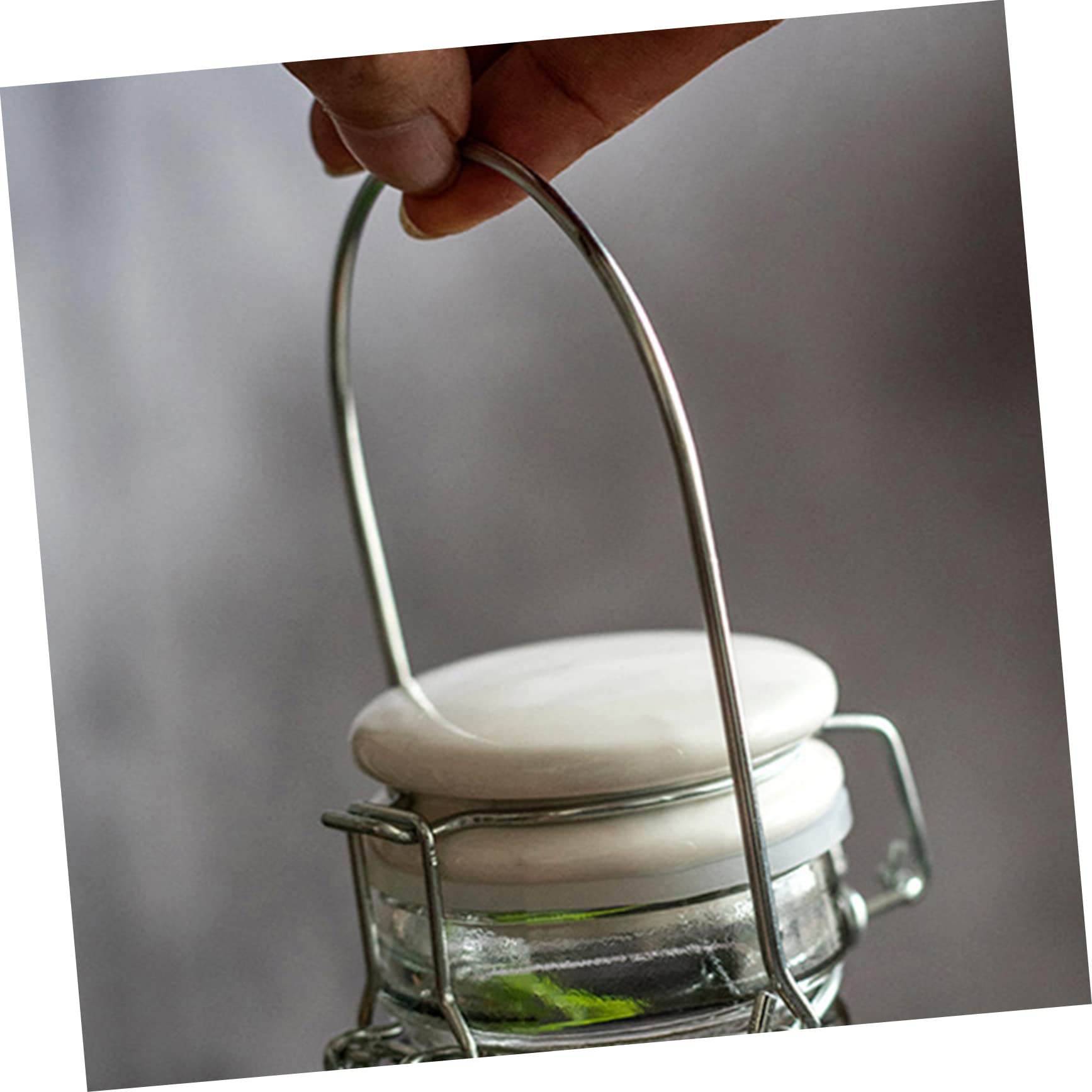 Mikinona Transparente Glasflasche 1000ml mit Verschluss, Auslaufsicher