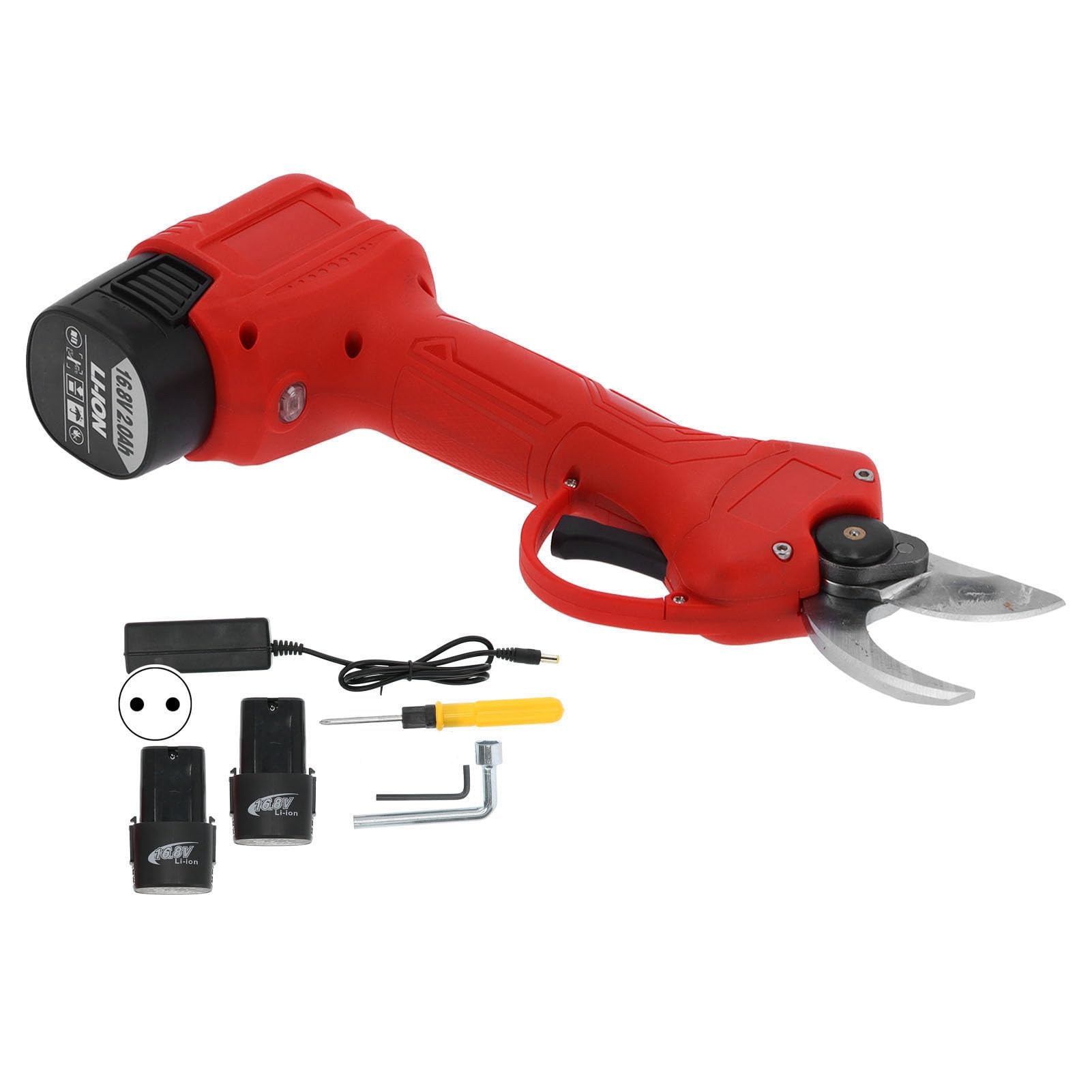 Garosa Tijeras de Podar Eléctricas con Cuchilla de Acero SK5, Batería Recargable de 2000mAh, Podadora de Ramas Inalámbrica para Jardín y Huerta (Enchufe de la UE)