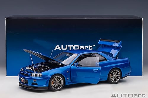 Miniatura 15 de AUTOart 118 Nissan Skyline GT-R (R34) V Spec II Bayside Blue Modelo Coche
