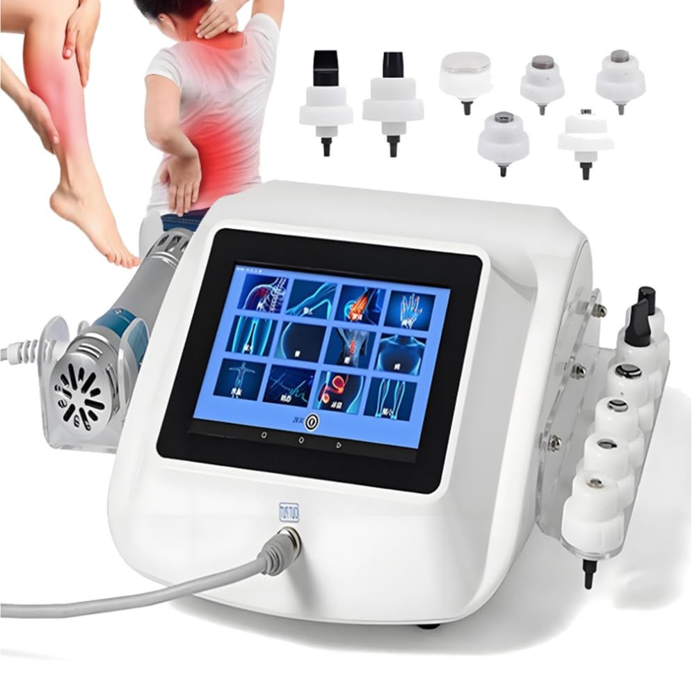 BCBKD Macchina di Terapia Ad Onde D'urto, con 10 Teste di Massaggio,per Terapia Ad Onde D'urto Radiali Extracorporee per Il Rilassamento dei Muscoli del Corpo, Sollievo dal Dolore, Bellezza,220V