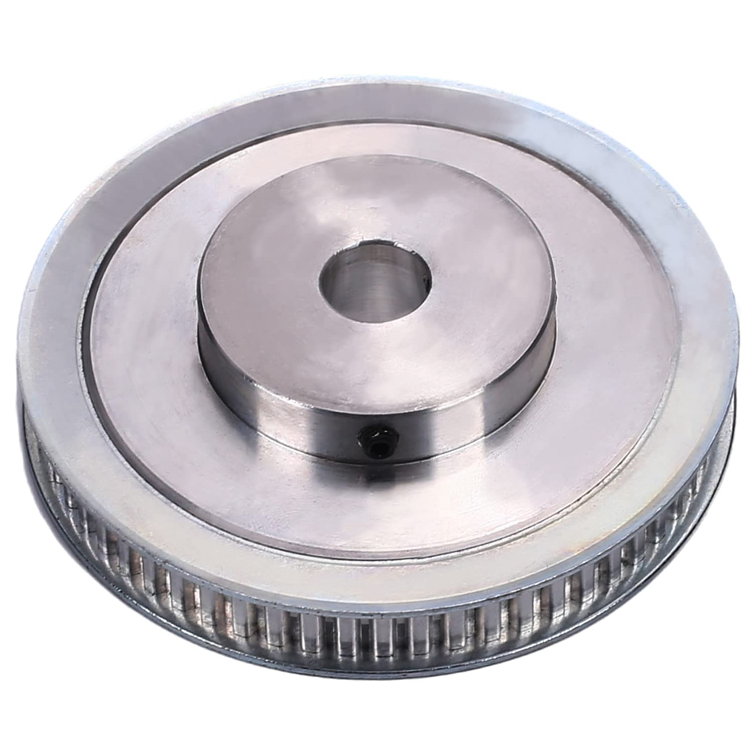 Fielect Aluminium Alloy XL 60 Teeth 15mm Inner Bore Diameter Timing Belt Pulley Flange Synchronous Wheel Silver Tone for 3D Printer CNC 1Pcs