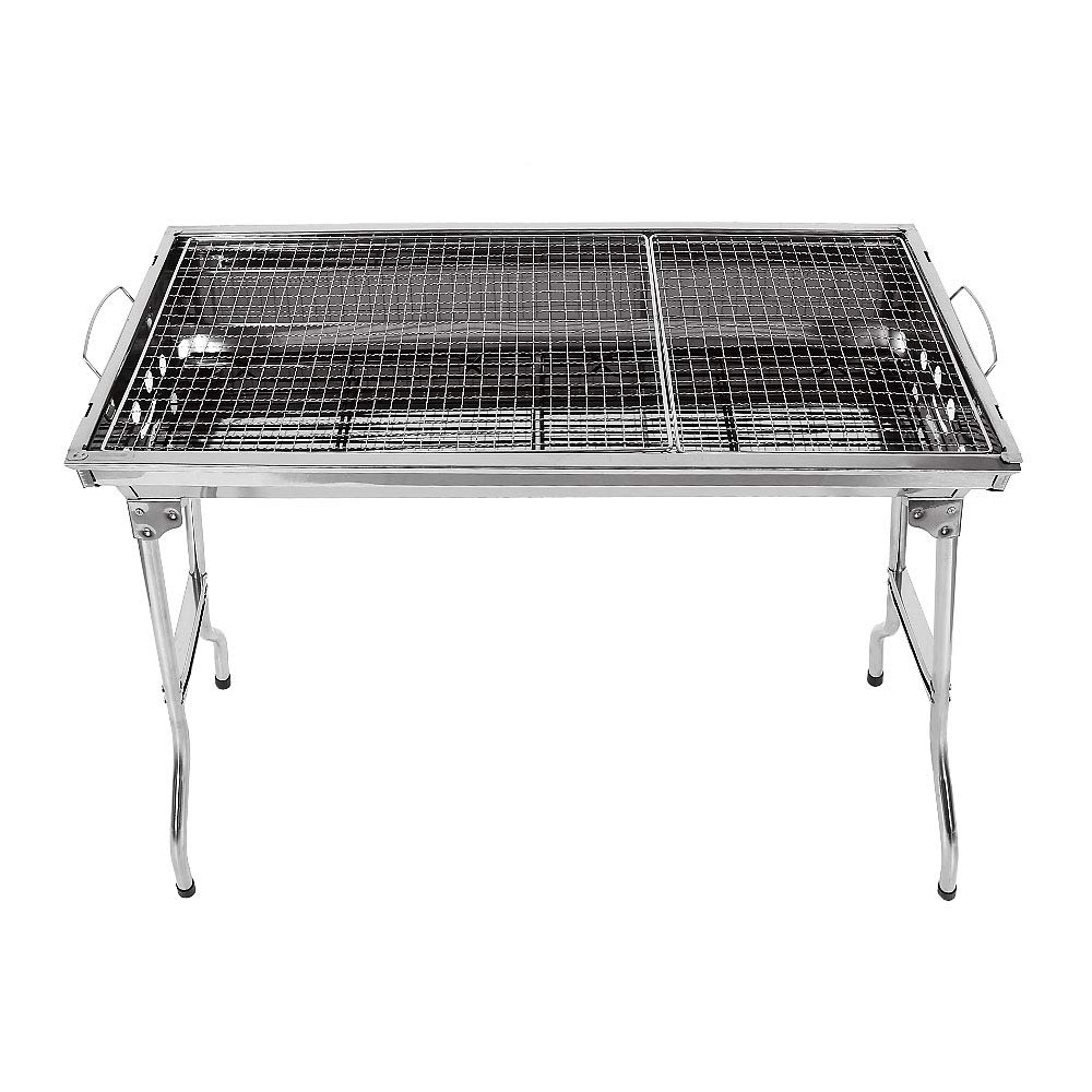 Przenośny grill, grill węglowy ze stali nierdzewnej, grill na węgiel drzewny XXL,duży rozmiar składany grill grillowy, z rusztem stalowym BBQ, do grilla ogrodowego, pikniku, kempingu