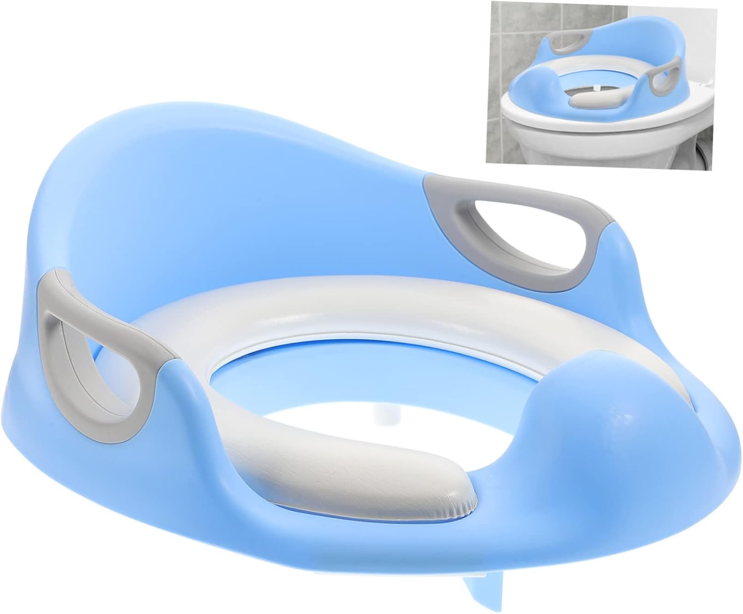 Kisangel 1pc Boy Girl Toilet Training Seat Safe Potty Trainer Stable Backrest - Support for Boys and Girls for Toilet Training