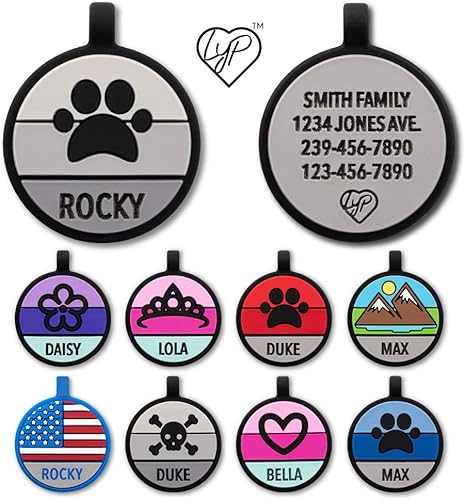 Love Your Pets - Etiqueta de silicona para mascotas, diseño grabado profundo, doble faz y grabado duradero, identificación para mascotas, para perro