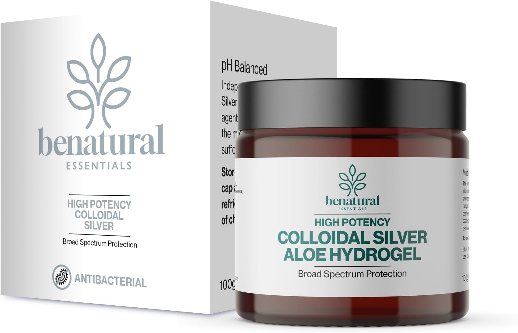 Premium Colloidal Silver Aloe Hydrogel 100g | Soothing Gel For Minor Burns, Scratches and Rashes | Antibacterial & Antifungal | PH Balanced | Manufactured in the UK