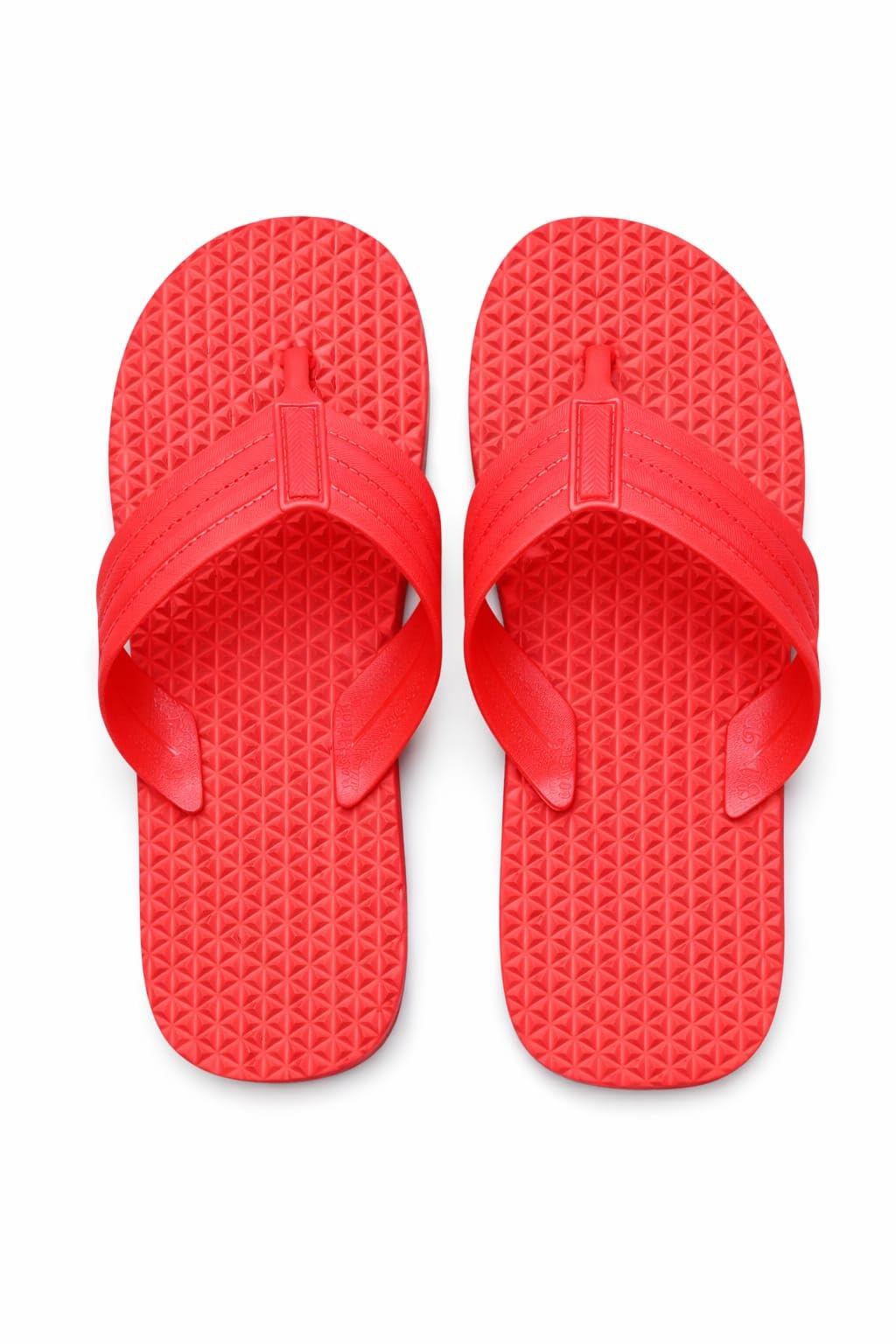 Red Flip Flops with Textured Sole, Casual Thong Sandals for Beach and Everyday Wear-image-12