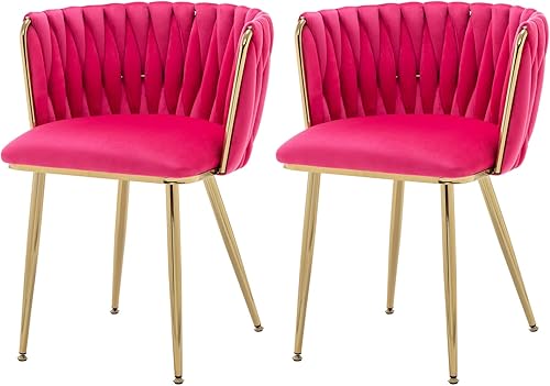 Miniatura 12 de Juego de 4 sillas de comedor de terciopelo, modernas sillas de comedor tapizadas con patas de metal dorado para comedor, tocador, cocina, sala de