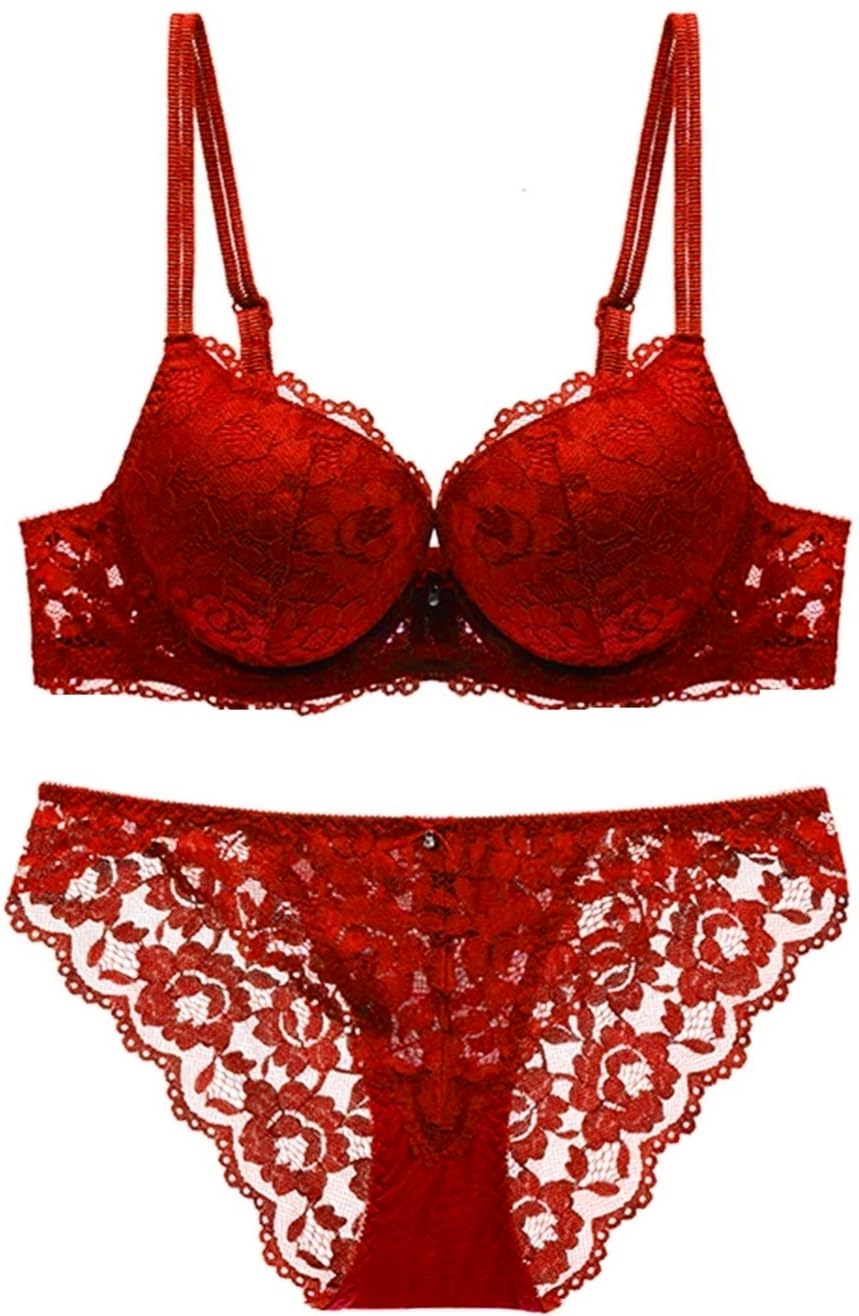 sprintx Women's Floral Lace Lingerie Set, Wireless Bra and Panty, Adjustable Straps, Sexy Bridal and Honeymoon Lingerie Set,-picture-10