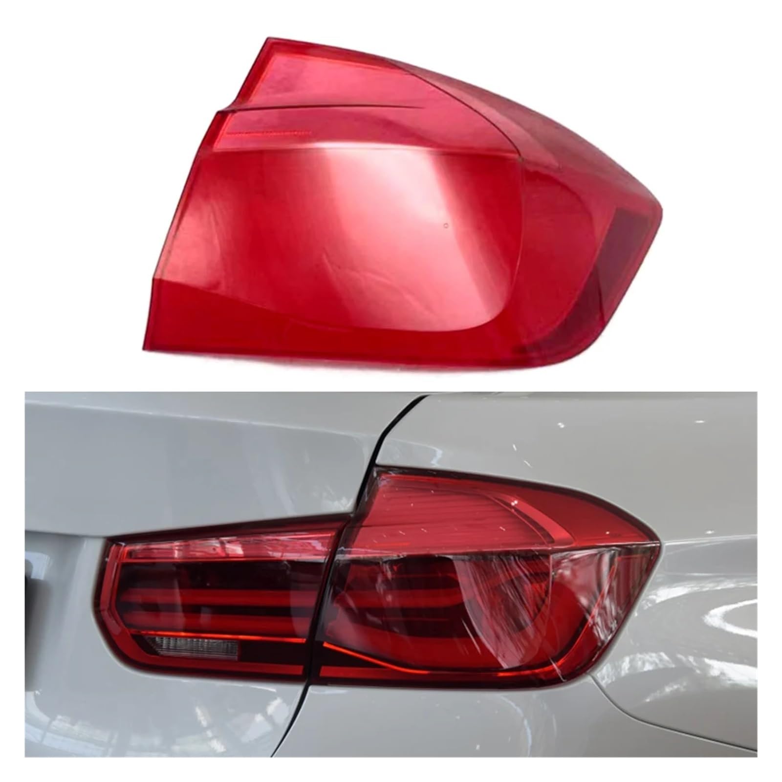 Compatible For BMW 3 Series F30 316 318 320i 2016 2017 2018 2019，Car Rear Taillight Shell，Brake Lights Shell，Replace Auto Rear Lamp Shell(Outside