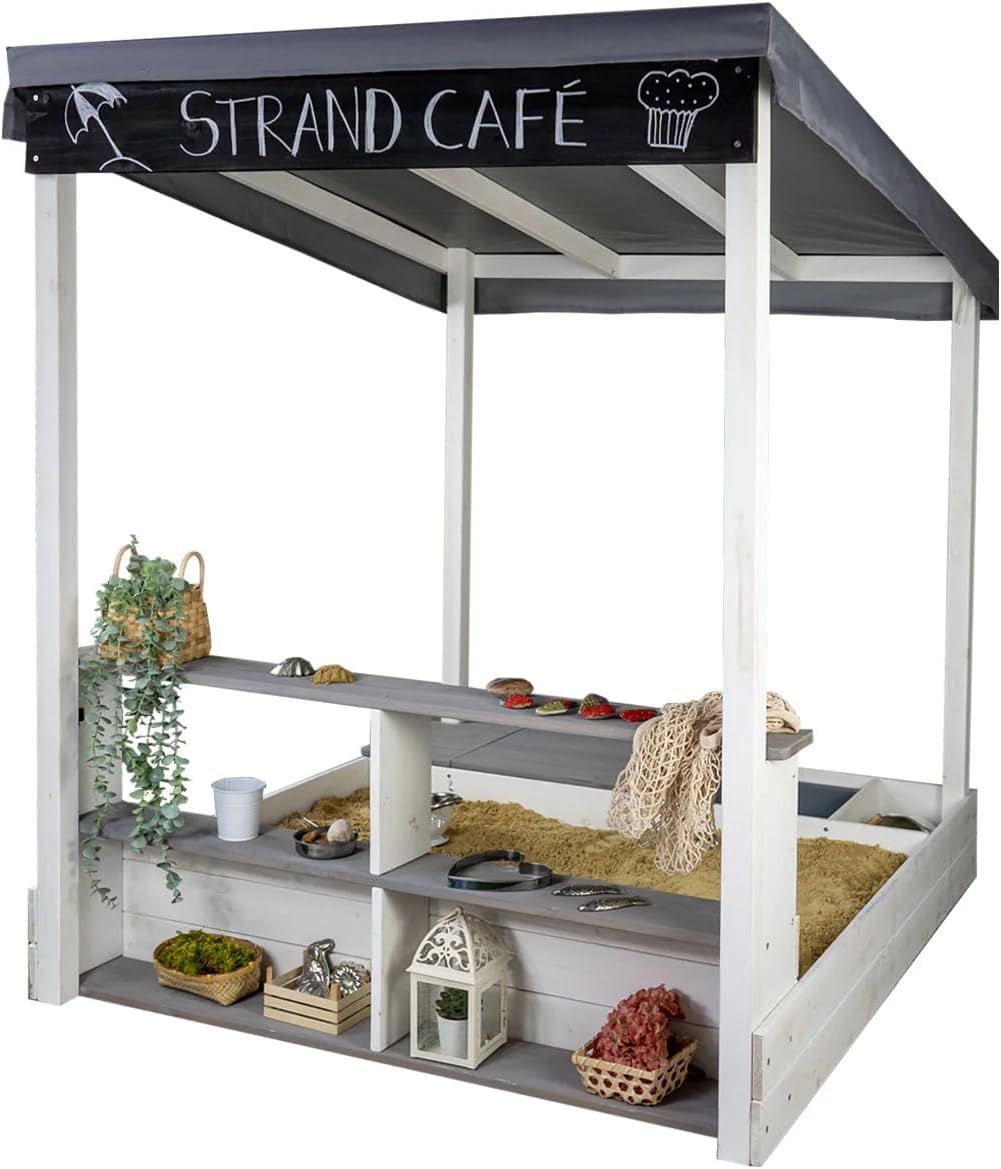 Meppi Sandpit with Roof, Wooden Sand Pit, Sand Box