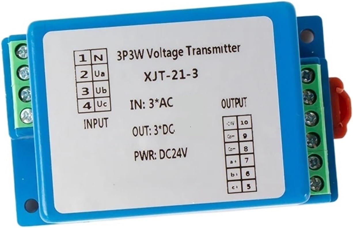 Output 0-10V AC Voltage Transmitter 0-100V 0-220V 0-380V 0-500V Three-Phase 3-Wire AC Voltage Sensor DC24V(Input 0-500v)