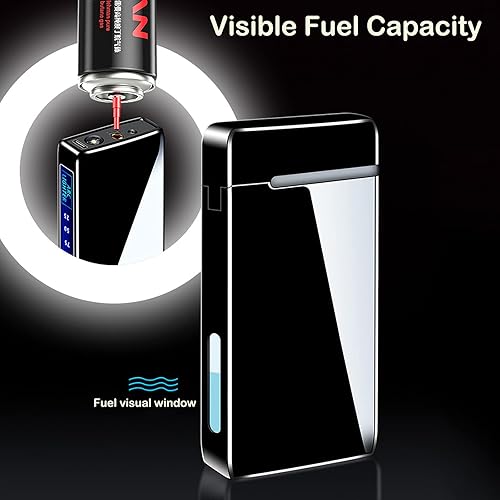 Miniatura 9 de Encendedor de arco, encendedor eléctrico de butano recargable 2 en 1, encendedor recargable USB de alta calidad con pantalla LED, encendedor