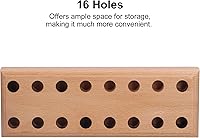 Vista 5 de Organizador de alicates, base de madera de pino, soporte para cortador de madera, 16 agujeros para almacenamiento