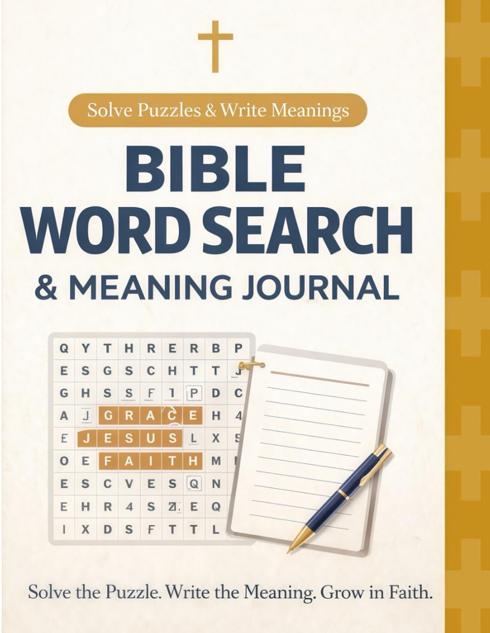 Bible Word Search & Meaning Journal: Christian Puzzle Book to Solve Bible Words, Write the Meaning, and Reflect on Scripture | Faith-Based Activity Book for Adults