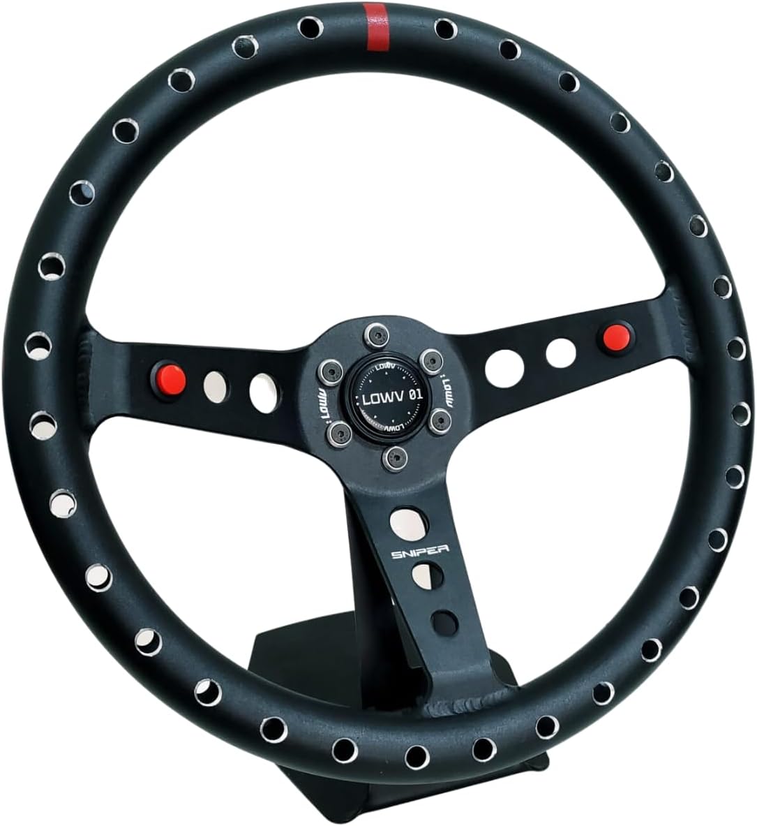 Volante Esportivo Lowv Sniper Preto Aliviado Em Alumínio Gras 1t3