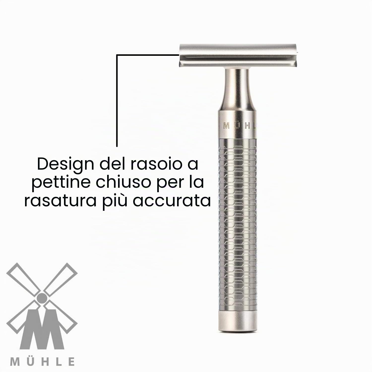 Mühle Rasoio Rocca Acciaio Inossidabile, Opaco Puro, Standard