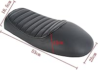 Vista 4 de Silla de montar TCMT, cojín de asiento vintage para Honda CB CL, sillín plano, para modelo Cafe Racer., Negro