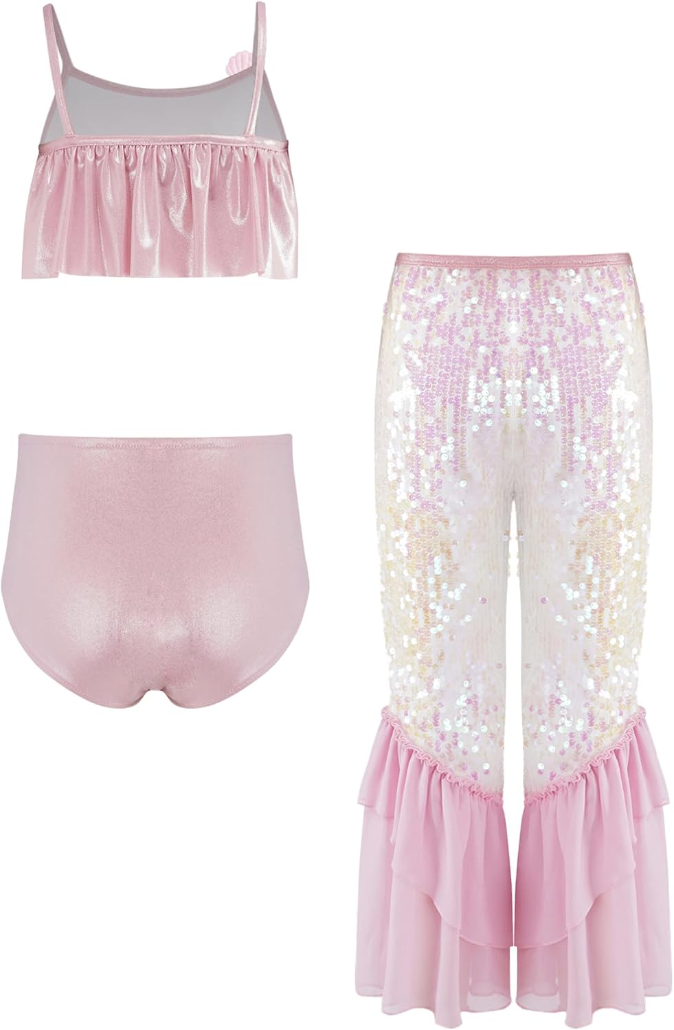 Kids Girls Beach Swimwear Summer Beachwear 3 Piece Bathing Suit Sunsuit Pool