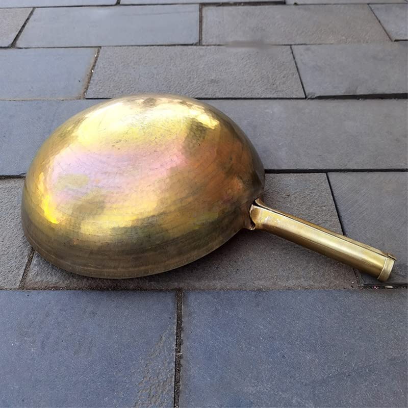 Wok de cobre hecho a mano con cuerpo completo 32cm miniatura 5