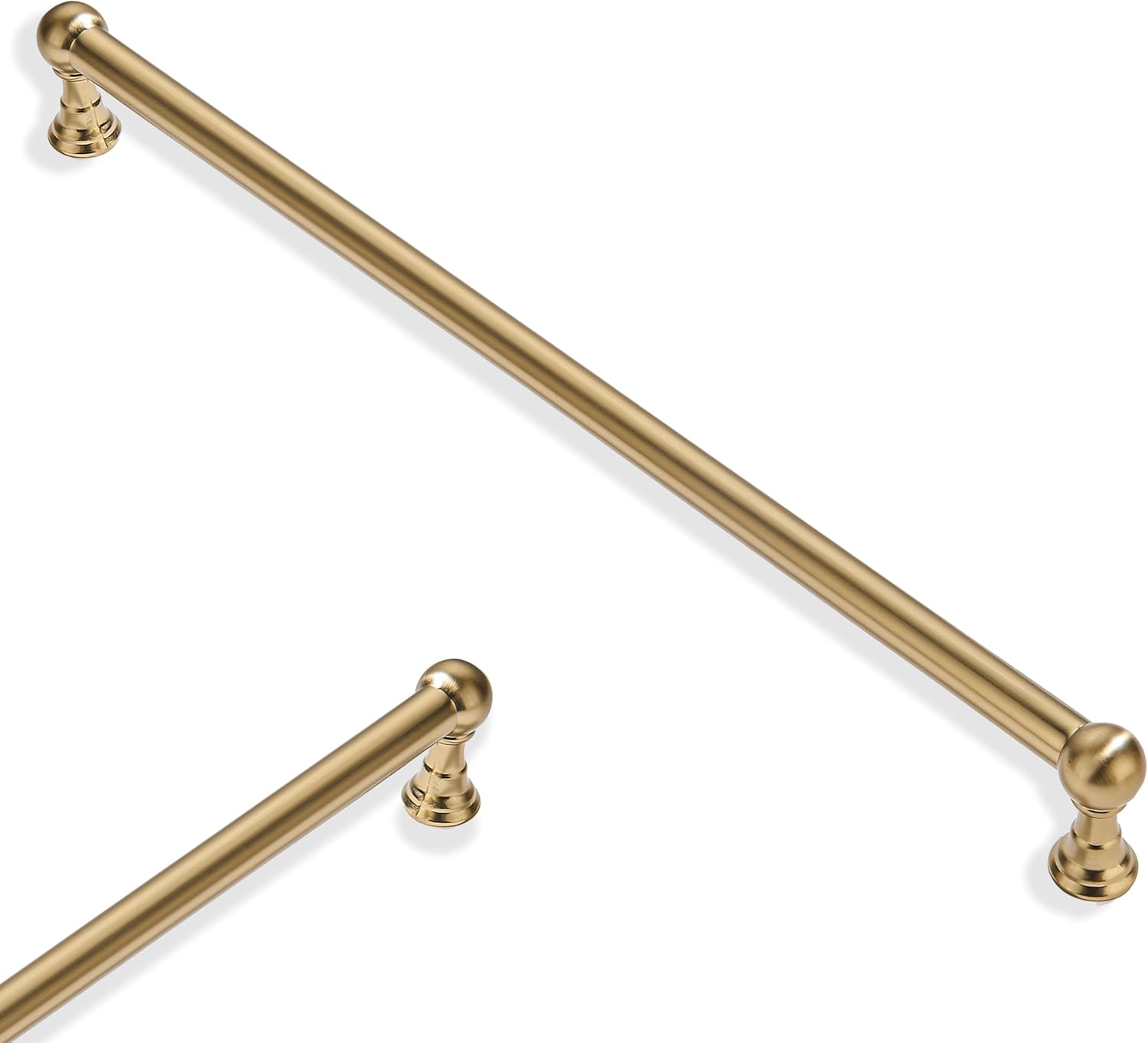2個パック 12インチ穴 センターブラッシュド真鍮 頑丈なキャビネットプル 引き出しハンドル ドレッサーハンドル キャビネットハンド