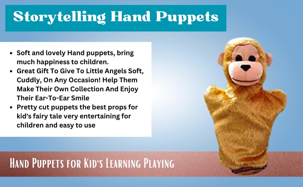 VARUSH Wild Animals & Birds Storytelling Hand Puppets/Hand Puppets for Kid's Learning Playing (Monkey) - Image 4 thumbnail