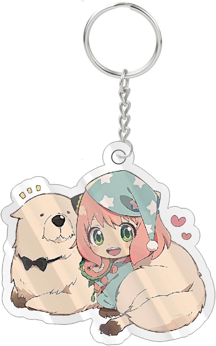 CareflectionSpy x Family Anime Funny Anya & Dog Keychain Keyring Keytag