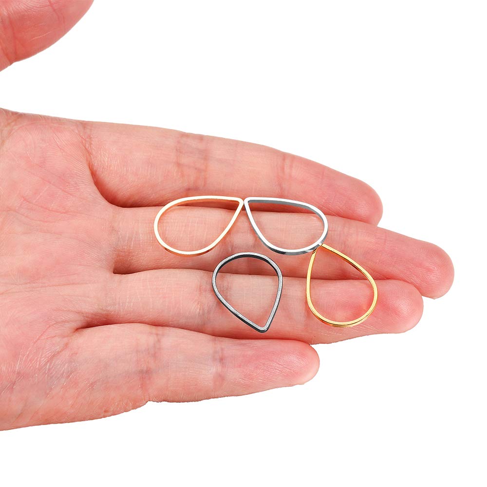 Anhänger 30 Teile/los Teardrop Waterdrop Mix Farbe Biegering DIY für Schmuckherstellung Finden Zubehör Zubehör Halskette (Gold 21x15mm x 30Pcs)