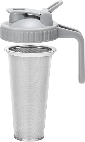 Filtro de café frío con tapa de boquilla para tarro Mason de boca ancha de 32 onzas, colador de acero inoxidable 304 con anillo de sellado para