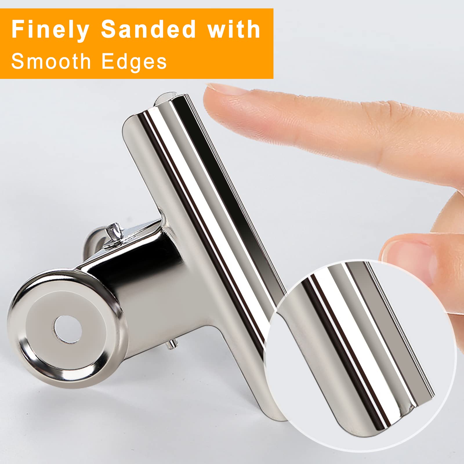 GUOKOFF 38mm Metal Bulldog Clips, 12 Pcs Bulldog Clip, Silver Stainless Steel Binder Clip - Image 3