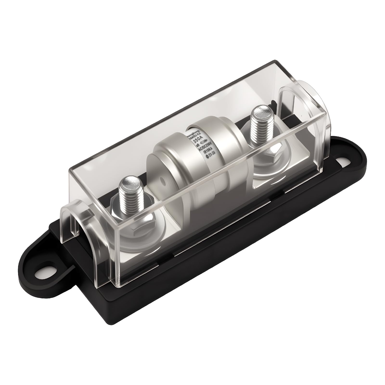 ZOOKOTO 250V AC/DC 350A Multi Block Fuse, IR 10KA Class T Fuse Holder Circuit 350Amp Fit for Inverters and High- Power Appliances in Marine Boats, Cars, Trucks, RVs Transparent Cover
