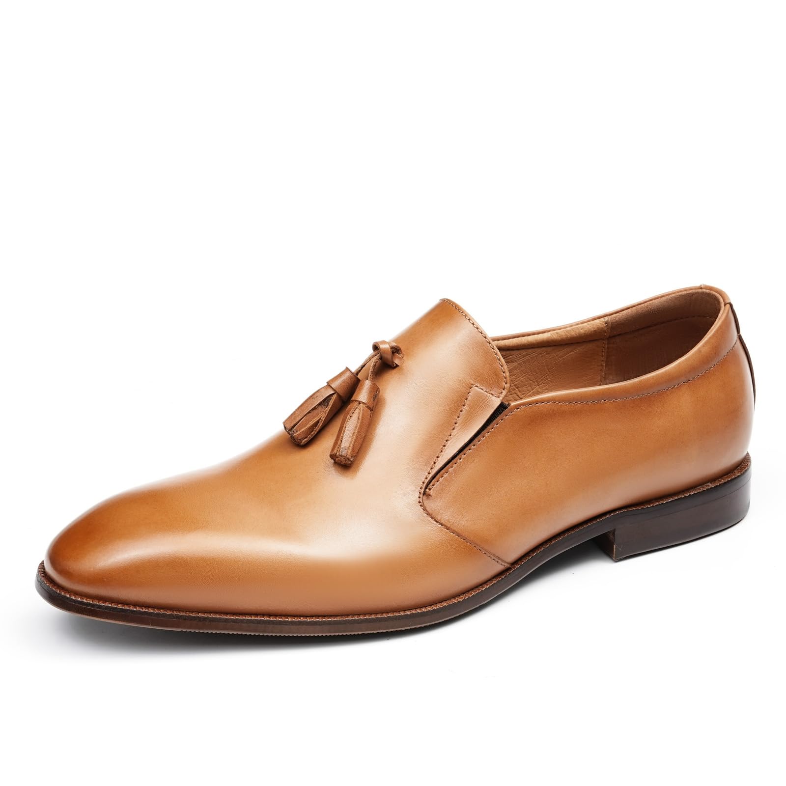 Mocasines Casuales con Borlas para Hombre Zapatos Bajos Slip On en Cuero Genuino