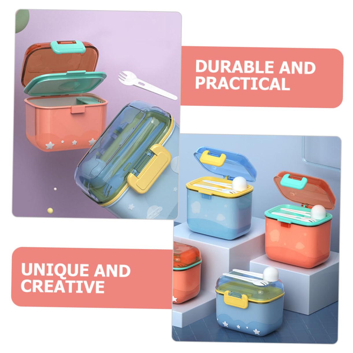 Toddmomy 1 Set Snack Container Food Container Pink Dispenser Pp