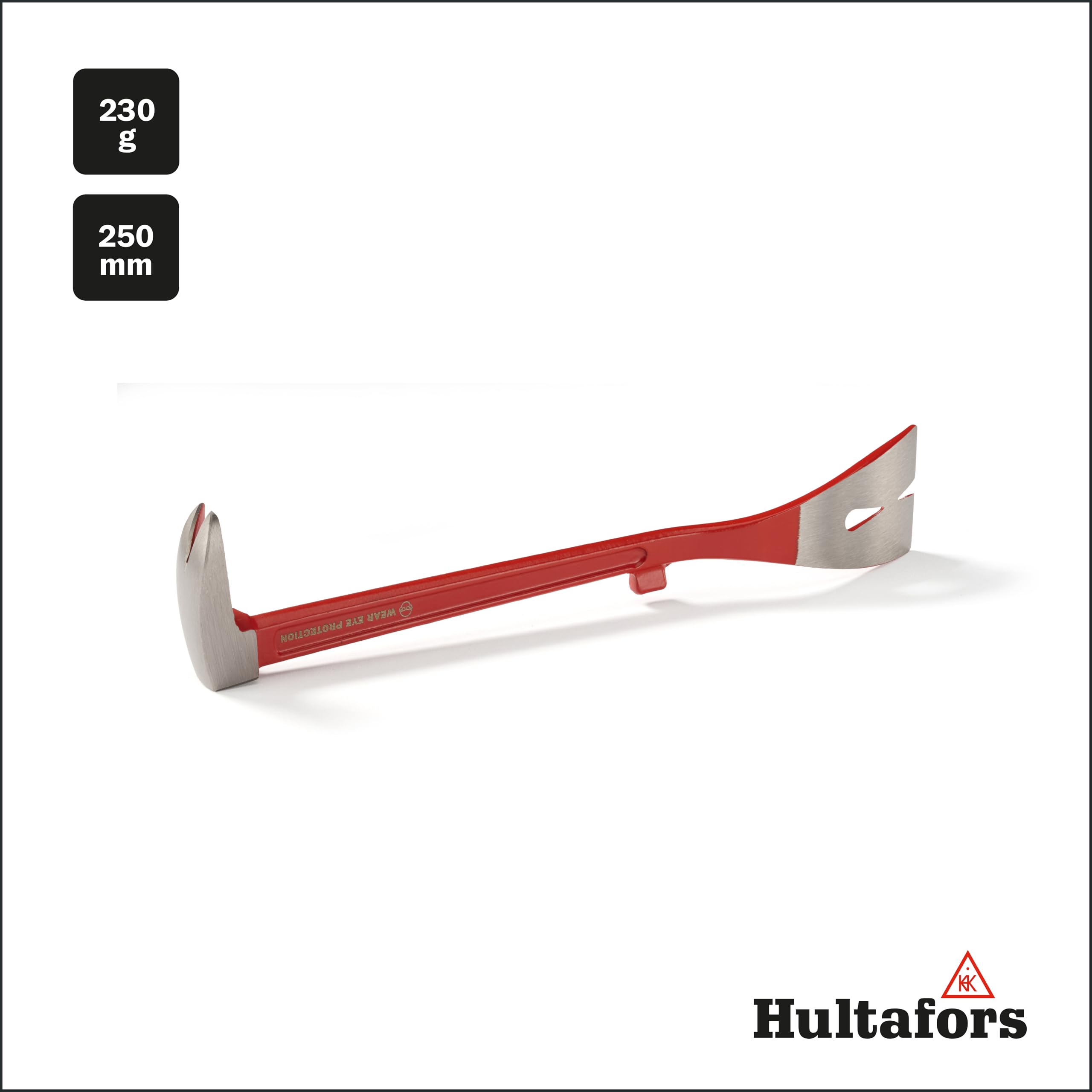 Hultafors 824210 Extracteur de clous en acier au bore, extra robuste, fer à levier 3 en 1, outil de démolition pour artisans